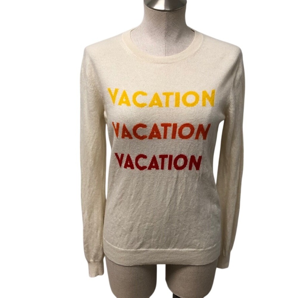 Chinti & Parker Sweater Womens Small Cream Wool Cashmere Vacation Graphic Knit